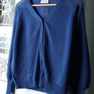 W(L) 브랜드빈티지 니트 가디건 쿠즈텡 블루 펄