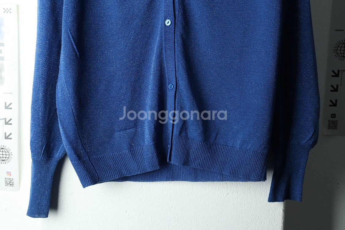 W(L) 브랜드빈티지 니트 가디건 쿠즈텡 블루 펄--3