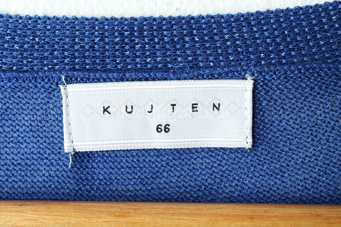 W(L) 브랜드빈티지 니트 가디건 쿠즈텡 블루 펄--4