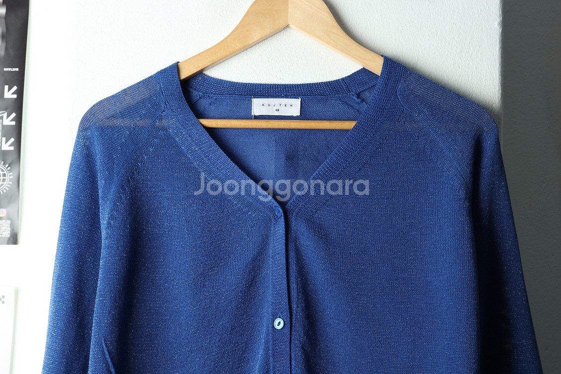 W(L) 브랜드빈티지 니트 가디건 쿠즈텡 블루 펄--2