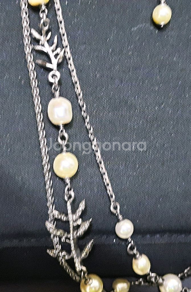 샤넬 CC 로고 진주 목걸이--2