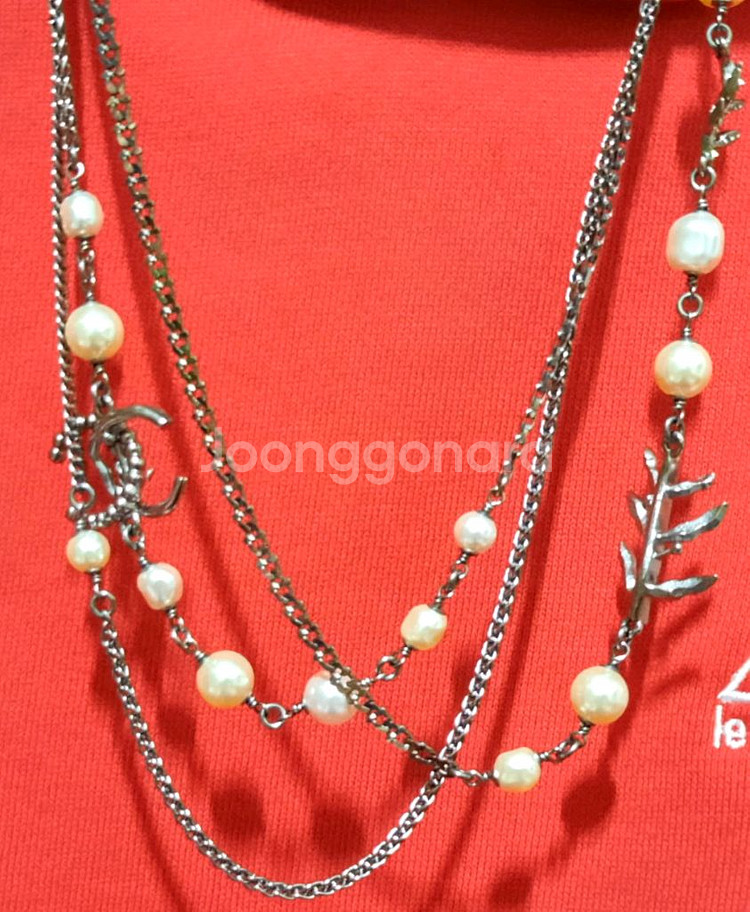 샤넬 CC 로고 진주 목걸이--7
