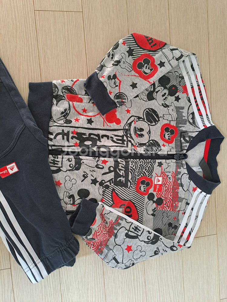 아디다스 미키마우스 디즈니 콜라보 져지 세트 90사이즈--0