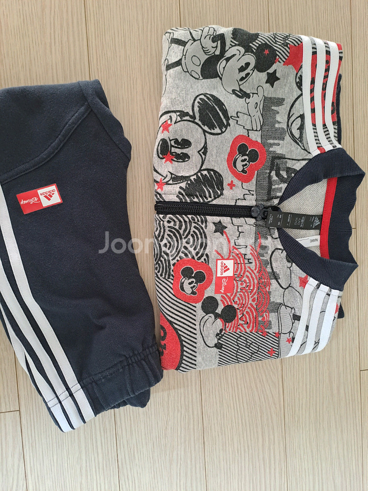 아디다스 미키마우스 디즈니 콜라보 져지 세트 90사이즈--4