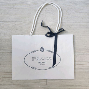 [상태A] 프라다 중형 쇼핑백 + 프라다리본 (가로35X세로25X폭14)