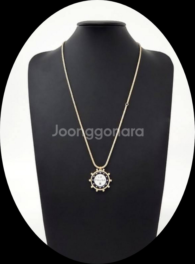 샤넬 골드 크리스탈 목걸이Chanel LA PAUSA 크루즈 목걸이정품--3