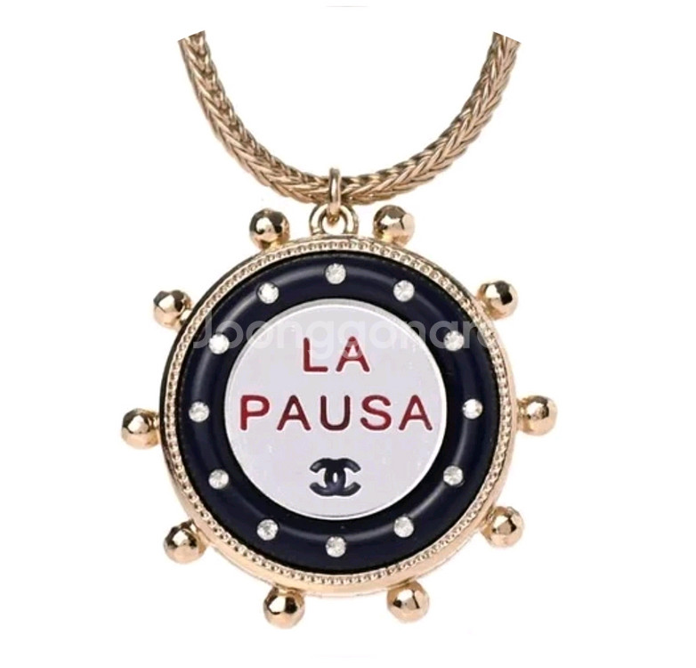 샤넬 골드 크리스탈 목걸이Chanel LA PAUSA 크루즈 목걸이정품--4