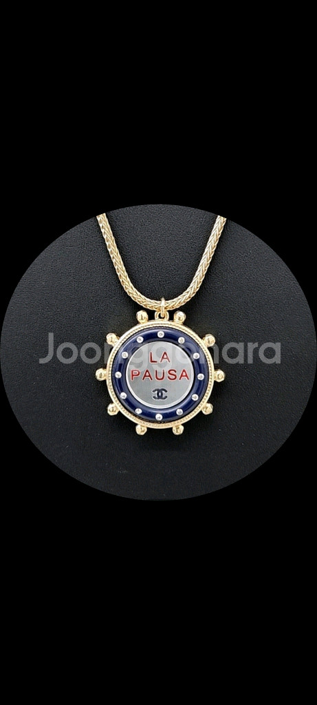 샤넬 골드 크리스탈 목걸이Chanel LA PAUSA 크루즈 목걸이정품--5