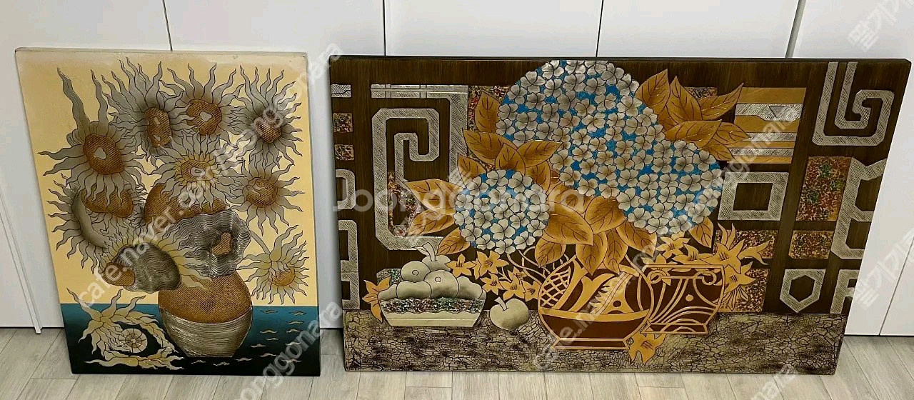 대전-목판액자 화병--0