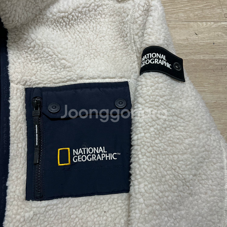 내셔널지오그래픽 남여공용 와펜 뽀글이 후리스 자켓 [아이보리] M/95--3
