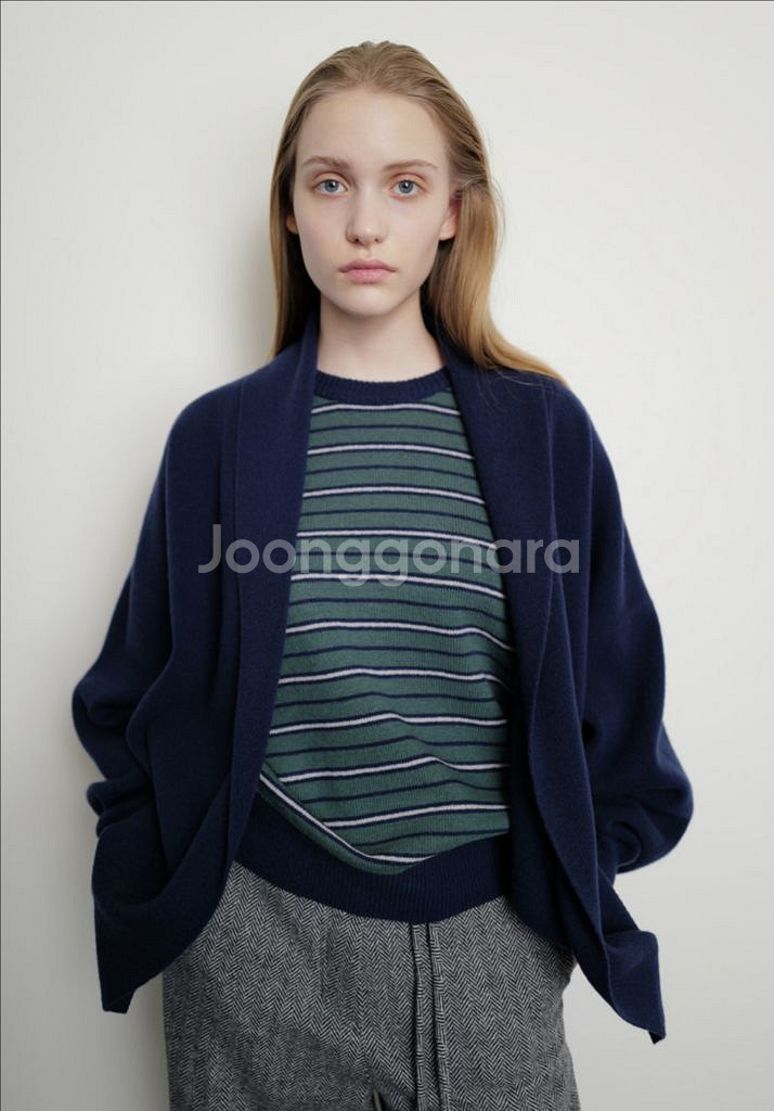 문달 pencil 스트라이프 니트 - 그린 / m--7