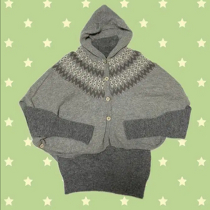 세트)일본 빈티지 모리걸 니트목폴라&사와코 니트후드케이프