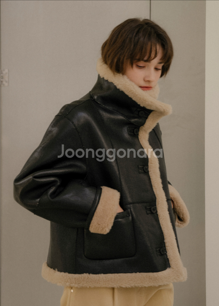 프리버07 하이넥 무스탕 / High neck faux leather--0