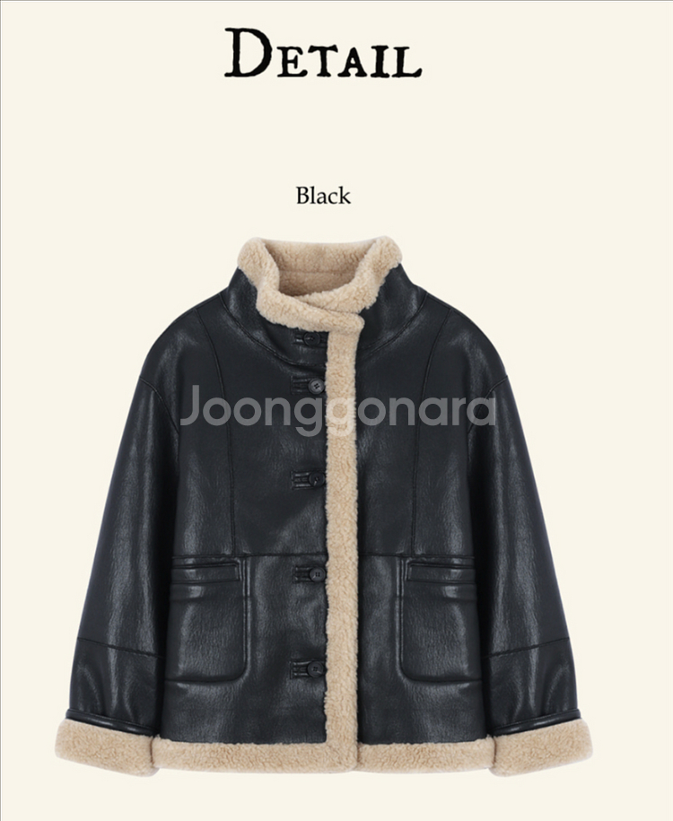 프리버07 하이넥 무스탕 / High neck faux leather--4