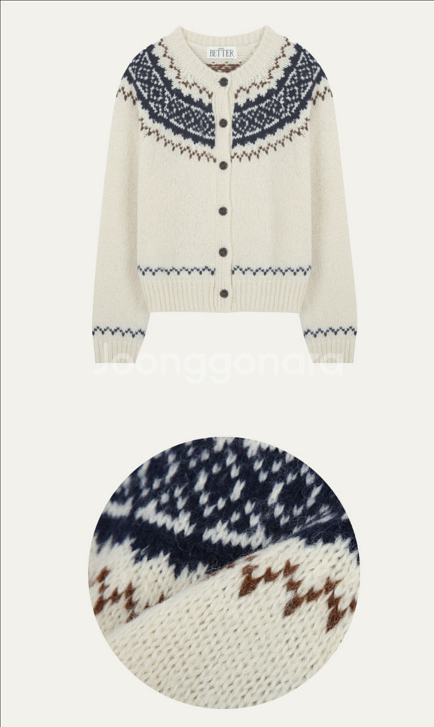 노운베러 스노우플레이크 자카드 가디건 / Snowflake jacquard cardigan--2