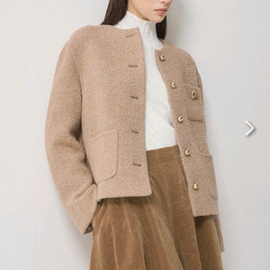 랑방알파카 블렌드 칼라리스 자켓