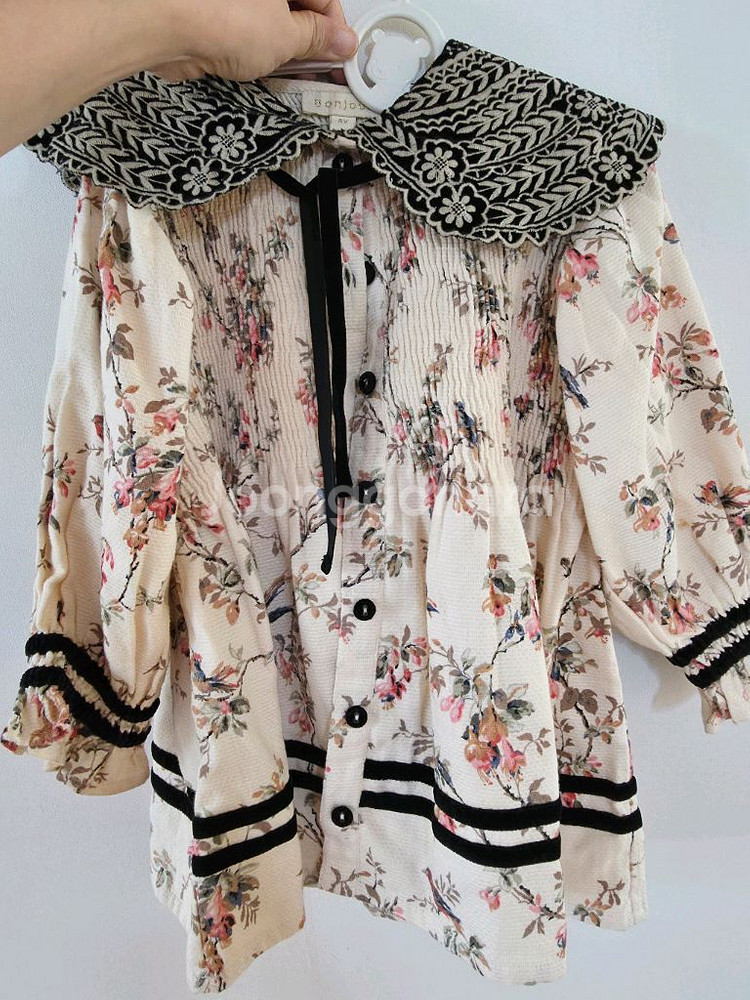 봉주르 다이어리 버드플라워 튜닉 4y--5