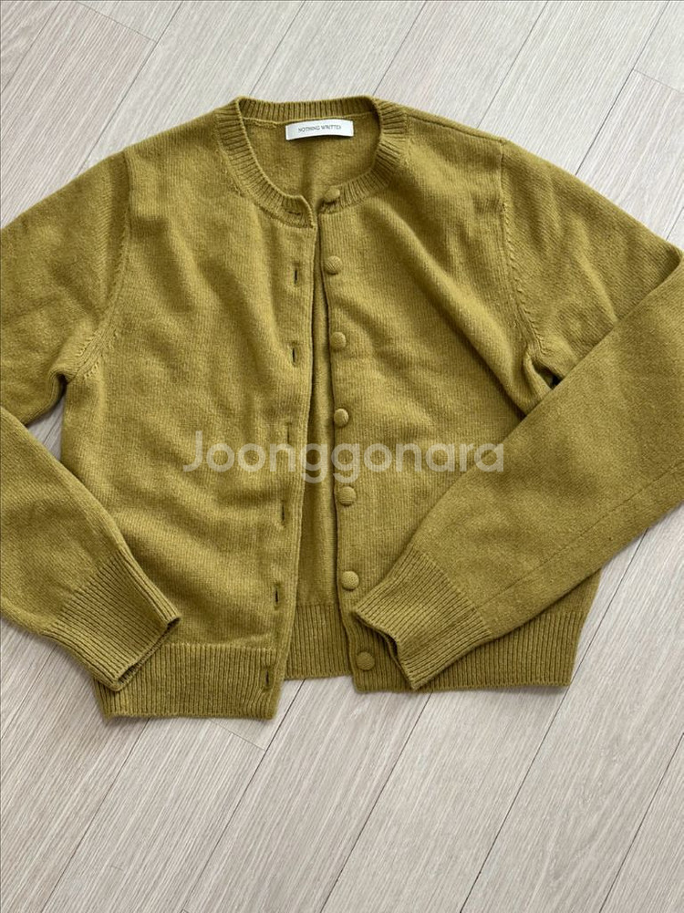 낫띵리튼 가디건 올리브 니트--1