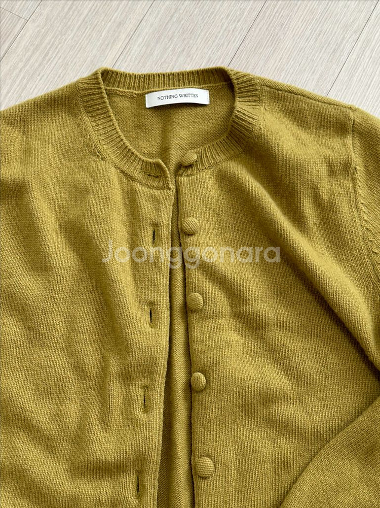 낫띵리튼 가디건 올리브 니트--2