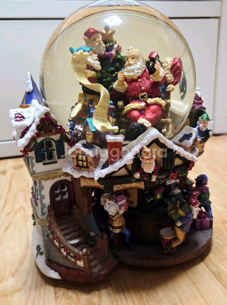 크리스마스 산타 오르골 스노우볼 인테리어 조명--3
