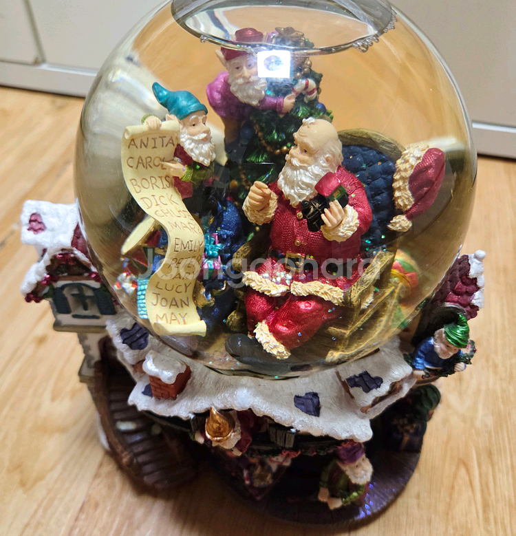 크리스마스 산타 오르골 스노우볼 인테리어 조명--4