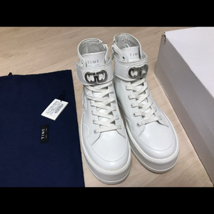새상품 TIME 타임 한섬 디올 가죽 하이탑 스니커즈 240 사이즈 이미지