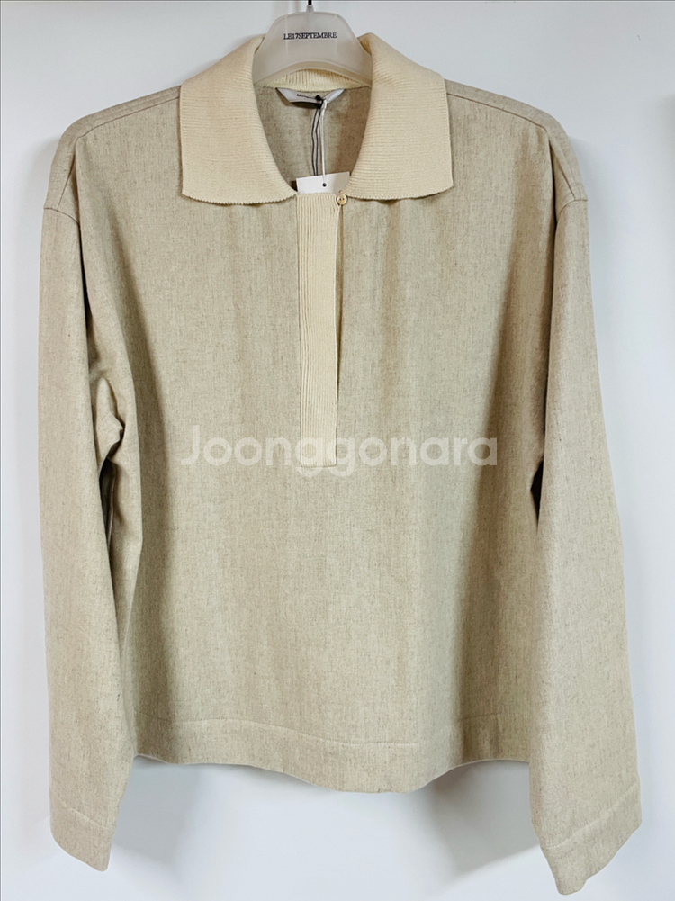 LE17SEPTEMBRE 카라 니트 탑 아이보리--0