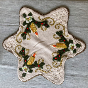 독일 빈티지 손자수 크리스마스 데코 도일리