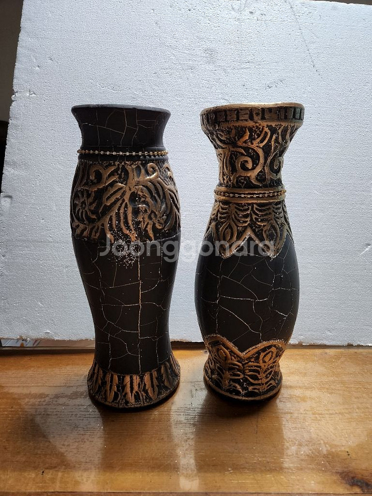 금박 화병 2점--0