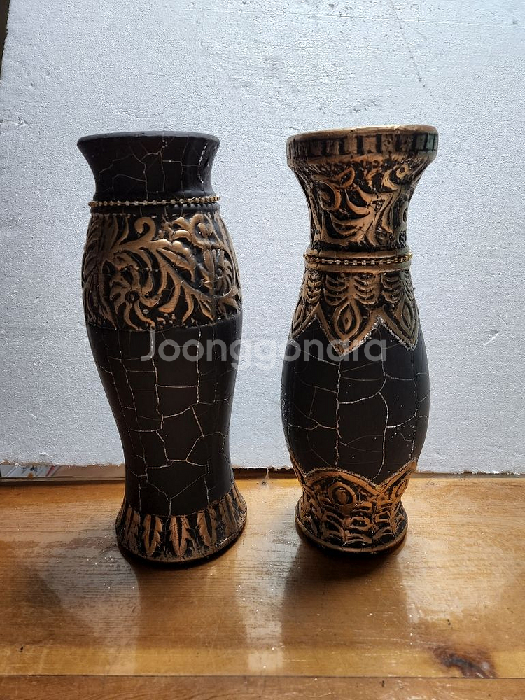 금박 화병 2점--2