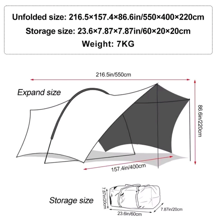 새상품 캠핑 차박 대형 하비타프 쉘터 풀옵션--6