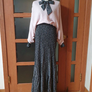 (무배-새제품)링클플리츠 스카프 맥시롱원피스