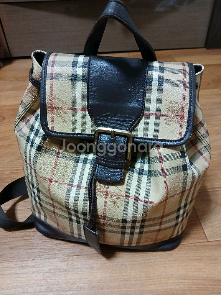 버버리 체크 패턴 숄더백--0