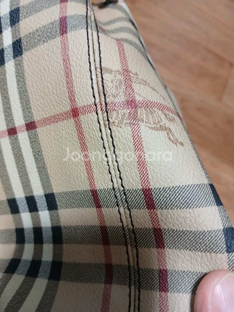 버버리 체크 패턴 숄더백--7