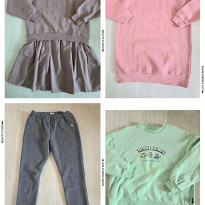 브랜드 자라, 탑텐 여아 기모 원피스, 기모팬츠 일괄 160(새상품)