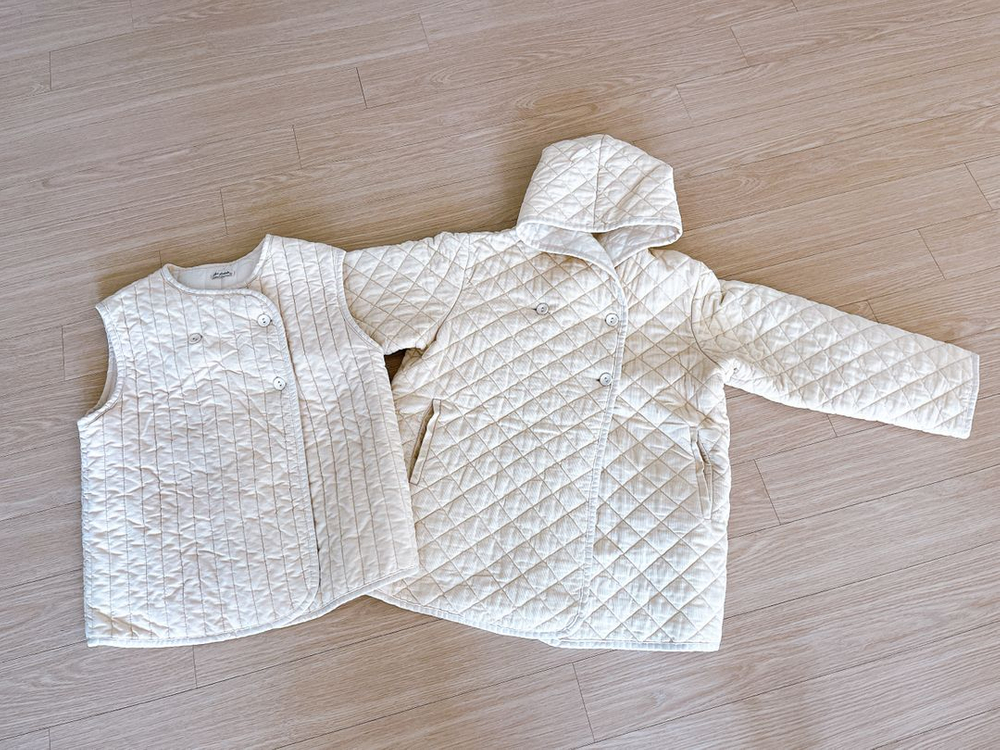 여아 퀼팅 점퍼 베스트 세트 JS--0