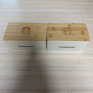스타벅스 캡슐 커피 컨테이너 Starbucks 메탈 우드리드 캡슐커피 보관함 사각 미사용 2개 일괄 팝니다.