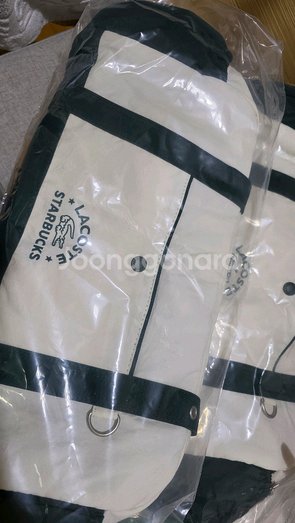 스타벅스x라코스테 멀티플백 그린 새상품 2개--0