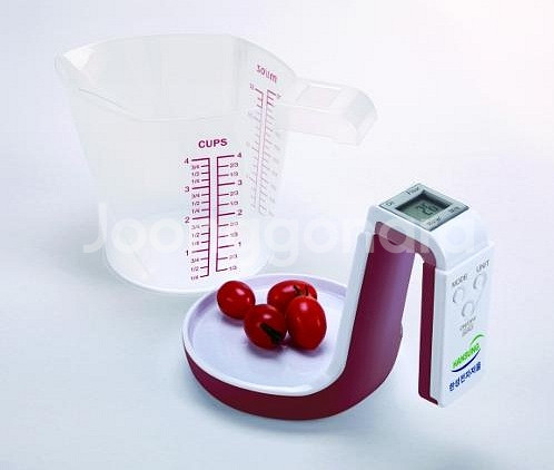 한성 디지털 컵 전자저울 HS-33 빨간색 1g~1kg 주방용 계량컵저울 미개봉 새제품--5