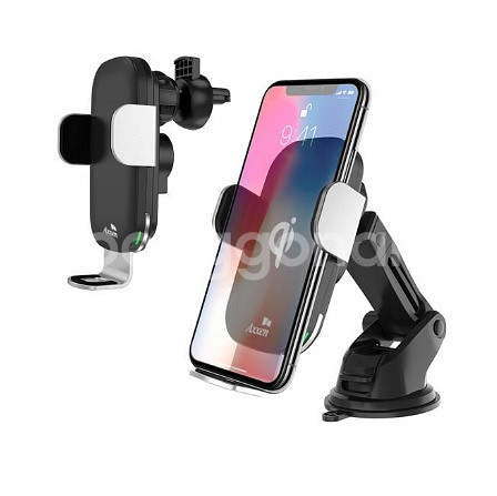 액센 C500 차량용 고속 무선충전 거치대 FOD센서 / DS 블랙 슈퍼 커패시터 기능 탑재--2