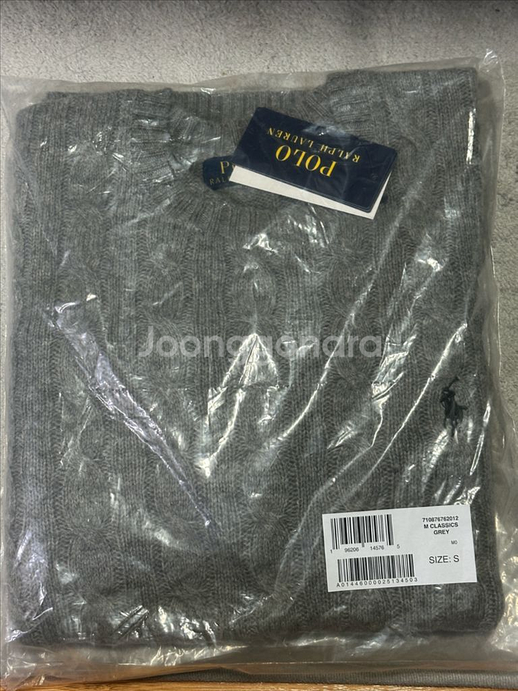 폴로 랄프로렌 울캐시 케이블 니트 스웨터 그레이 S--1