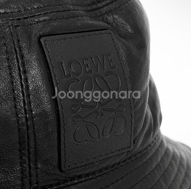 [M] 로에베 아나그램 피셔맨 가죽 레더 버킷햇 벙거지--2