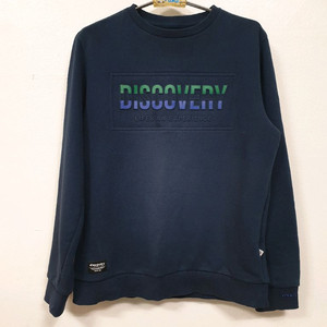 디스커버리 남색 박스엠보 맨투맨 티셔츠 95사이즈