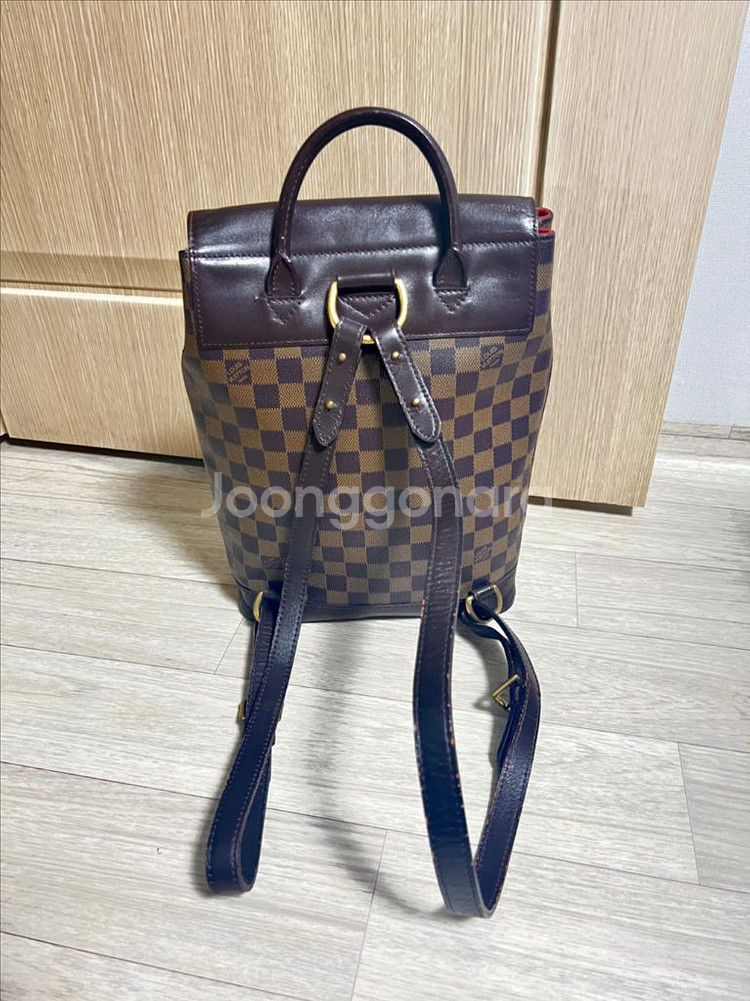 다미에 캔버스 백팩--1