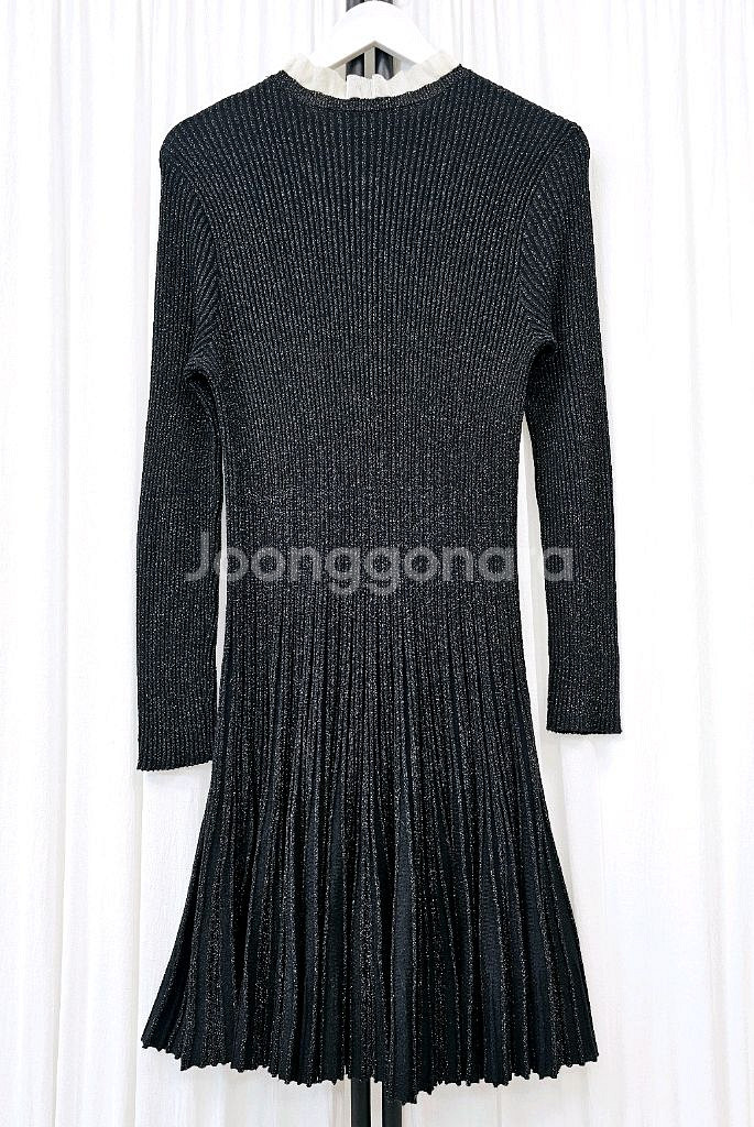 골드펄 니트원피스 골지프릴넥 니트원피스 메탈사 슬림--6