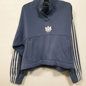 아디다스 블루 3D 트레포일 하프집 기모 M사이즈