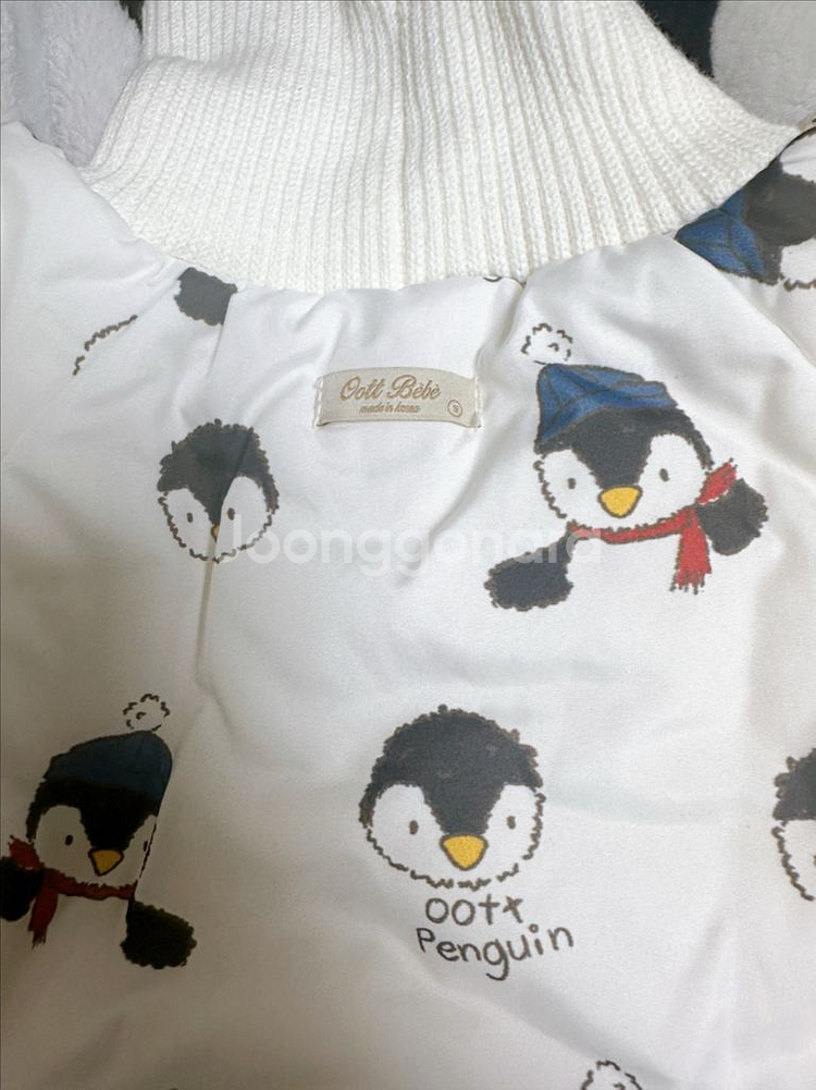 펭귄 패턴 아기 상하복 세트--2