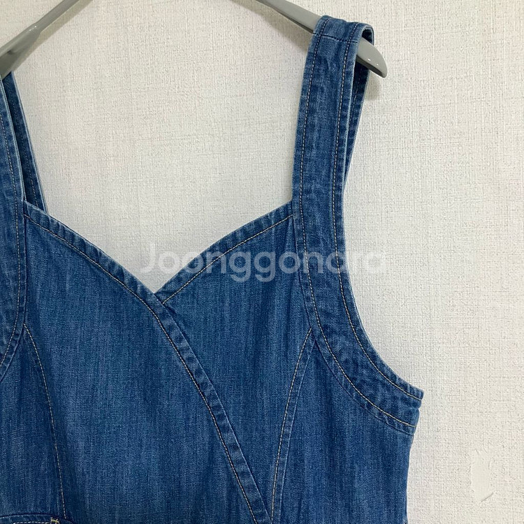 써스데이아일랜드 서스펜더 레이어드 데님 원피스 M--1