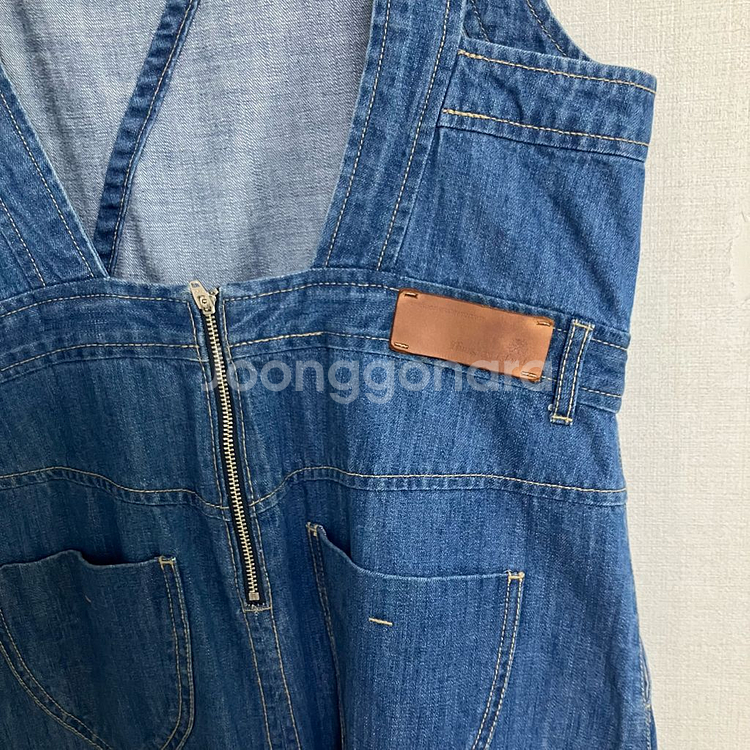 써스데이아일랜드 서스펜더 레이어드 데님 원피스 M--5