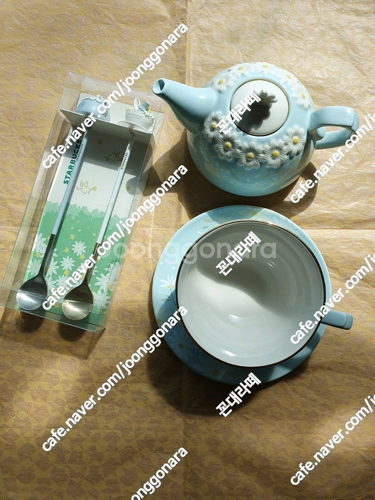 스타벅스 스프링 사이렌 머그 앤 소서+티 팟+스푼세트--0